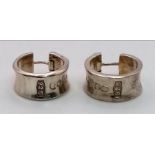 A Pair of Vintage Tiffany and Co 925 Silver Hoop Earrings. 1837 mark. 9.47g total weight.