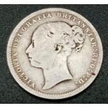 A Queen Victoria 1878 Silver Shilling Coin. Fine condition but please see photos.