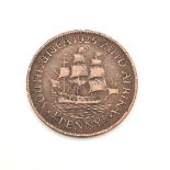 1925 SOUTH AFRICA 1/2 PENNY COIN