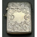 An Antique Sterling Silver Vest Case. Hallmarks for Birmingham.