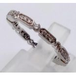 18k White Gold diamond full eternity stacker ring 0.56ct diamonds Size M 2.8g