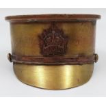 An Unusual WW1 Canadian Trench Art Brass Cap. 14 x 8cm.