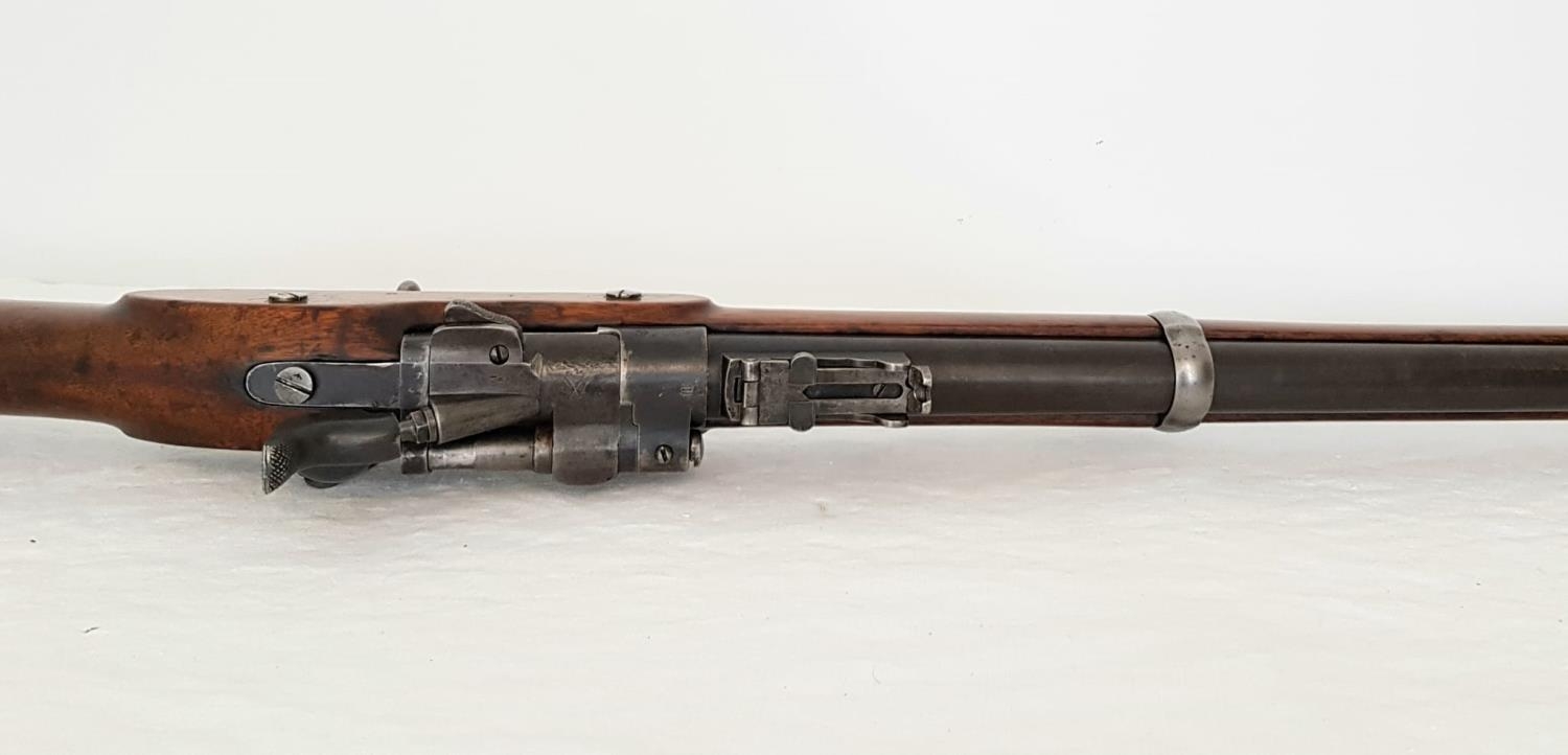 An Enfield Snider Bolt Action .577 Breech Loading Hammer Rifle. Good condition barrel with nice - Image 7 of 8