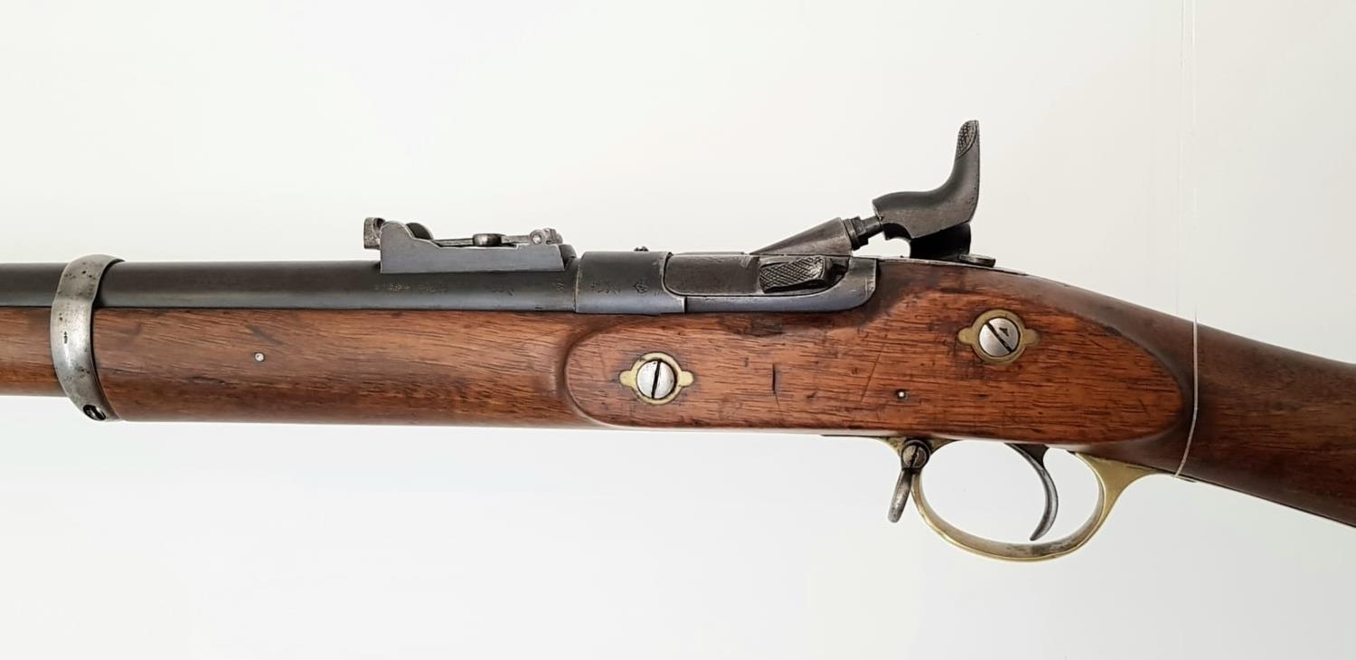 An Enfield Snider Bolt Action .577 Breech Loading Hammer Rifle. Good condition barrel with nice - Image 3 of 8