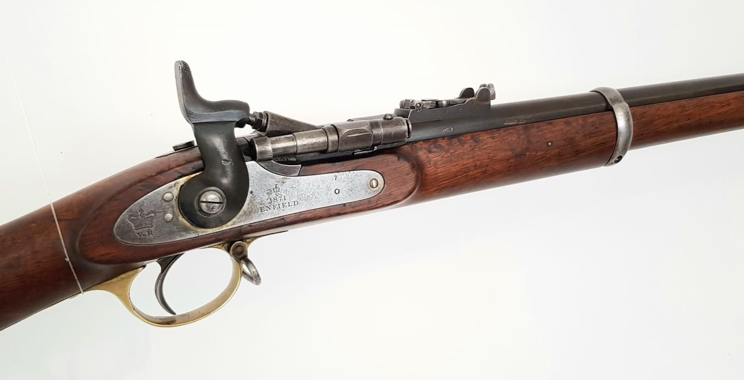 An Enfield Snider Bolt Action .577 Breech Loading Hammer Rifle. Good condition barrel with nice - Image 5 of 8