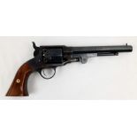 A RODGERS & SPENCER .44 CALIBRE BLACK POWDER PISTOL (DEACTIVATED) WITH REVOLVING BARREL AND WALNUT