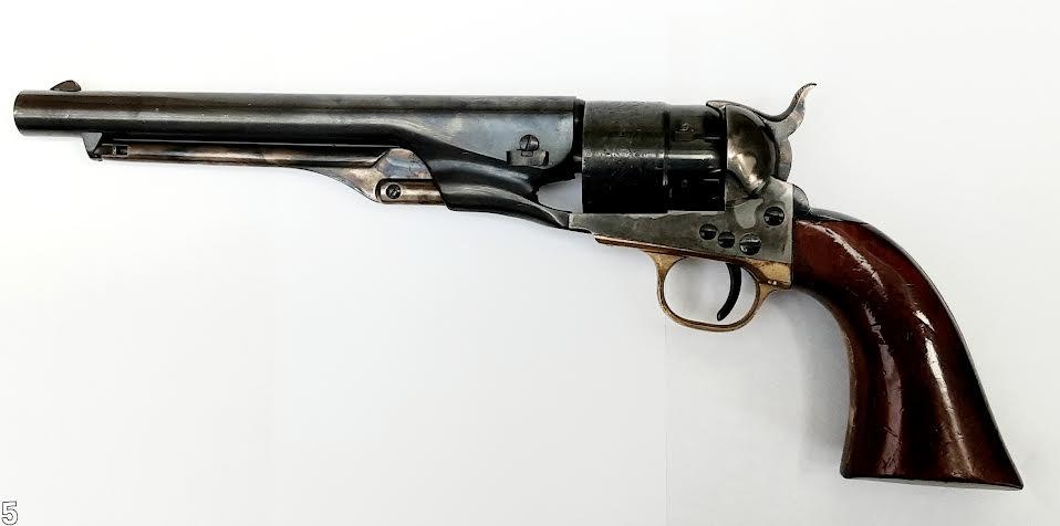 A Deactivated 1860 Army Colt Pistol. This .44 calibre black powder revolver was made by Uberti.