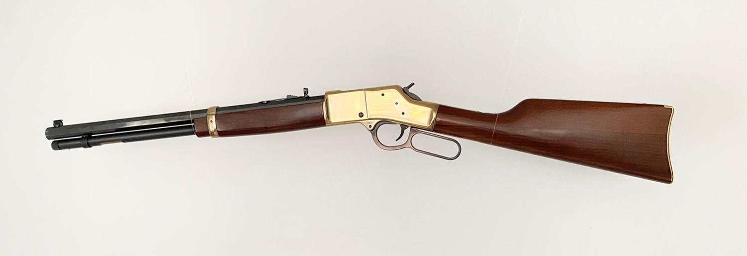 A Henry Repeating Arms Big Boy 45 Long Colt Lever Action Rifle. Brass frame. Very good overall