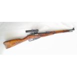 Mosin Nagant M38 PJ Scoped 7.62x54R Bolt Action Tower Carbine with very good barrel, fitted PU