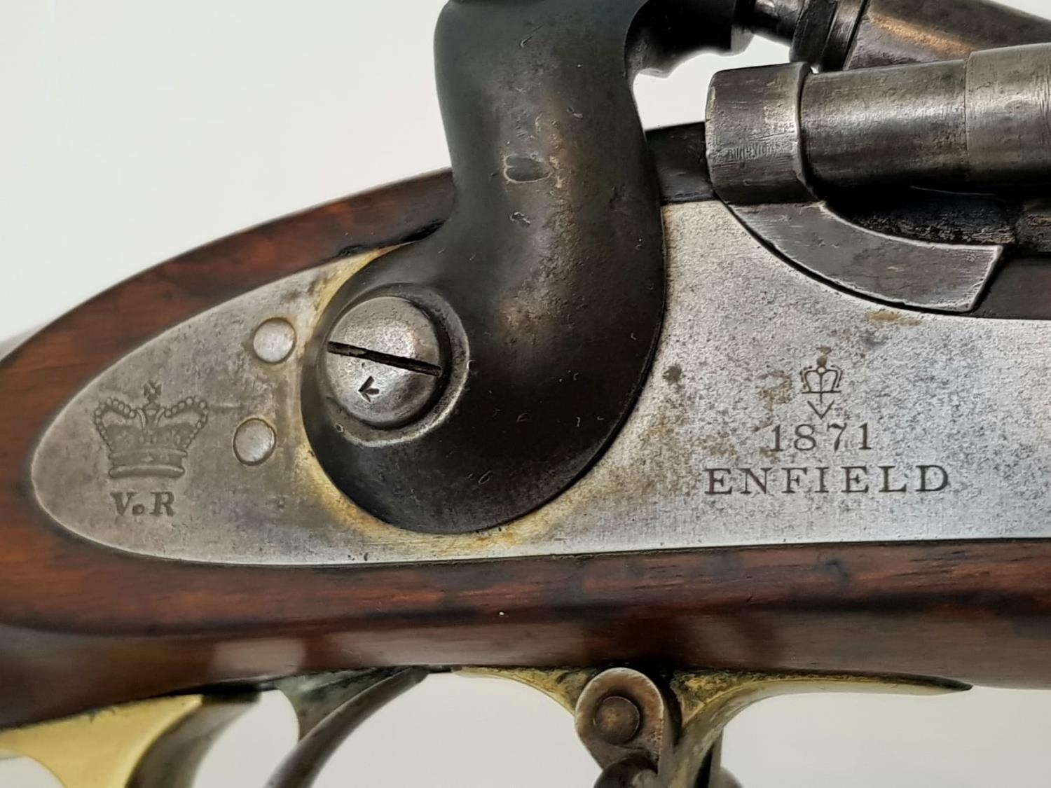 An Enfield Snider Bolt Action .577 Breech Loading Hammer Rifle. Good condition barrel with nice - Image 6 of 8