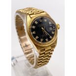 A Rare Rolex Oyster Perpetual 18K Solid Gold Datejust Ladies Watch with Bark-Effect Decorative
