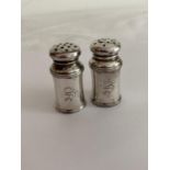 Vintage SILVER CRUET SET. Salt and pepper both 4.5 cm.