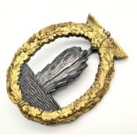 Kriegsmarine Mine Sweeper Badge-Late War Type.