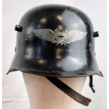 3rd Reich M18 Pattern Luftshutz Helmet. Surplus WW1 helmets were used during the early days of WW2