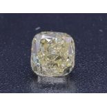 LOOSE DIAMOND CUSHION MODIFIED BRILIANT GIA 2135500807 1CT NATURAL FANCY YELLOW EVEN DISTRIBUTION