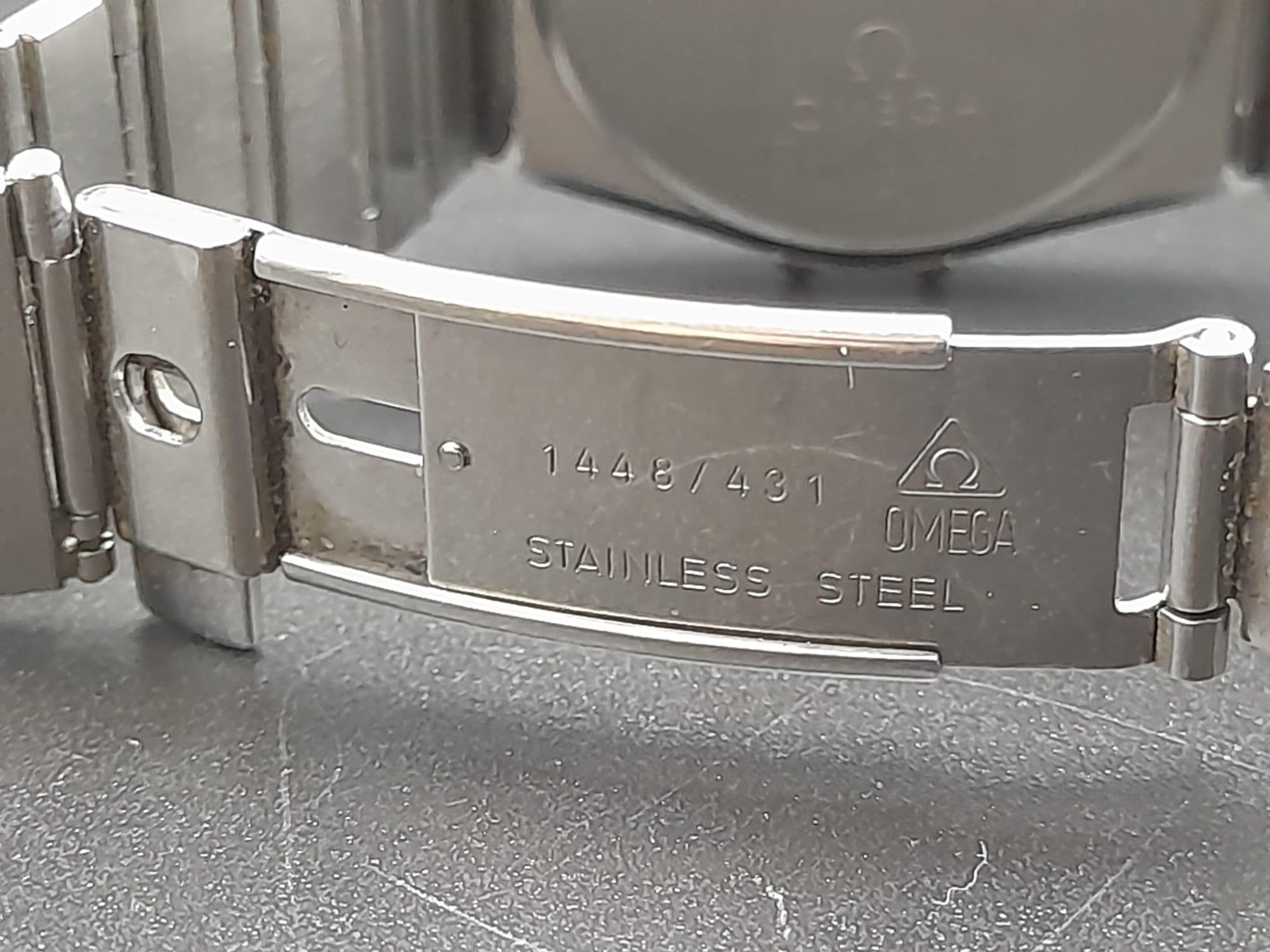 OMEGA CONSTELATION QUARTZ BRACELET WATCH WITH ORIGINAL BOX AND PAPERS. 32mm. Needs batteries. - Image 9 of 13