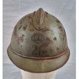 WW1 Italian M15 Adriane Helmet 21st Infantry Regiment.