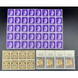 3 Blocks of Authentic WW2 Period Third Reich Postage Stamps including 40 Adolph Hitler, 8 Third