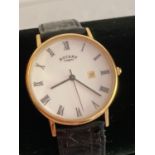 Gentleman’s ROTARY Quartz wristwatch having white face with black digits and hands.Date window.