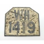 WW2 German Army Motorbike Rear Number Plate.