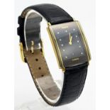 A Rado Florence Ladies Watch. Black leather strap with two-tone case - 30 x 22mm. Black dial with