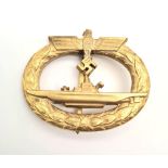 WW2 German Kriegsmarine U-Boat Crew Badge. Maker: Schwein Berlin.