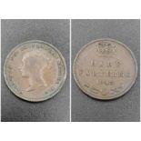 An 1843 Queen Victoria Half Farthing Coin. EF condition but please see photos. Spink - 3951.