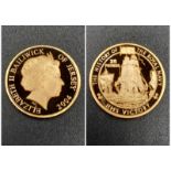 A 22K Gold Proof Coin Celebrating HMS Victory. Westminster limited edition Jersey mint. Comes in a