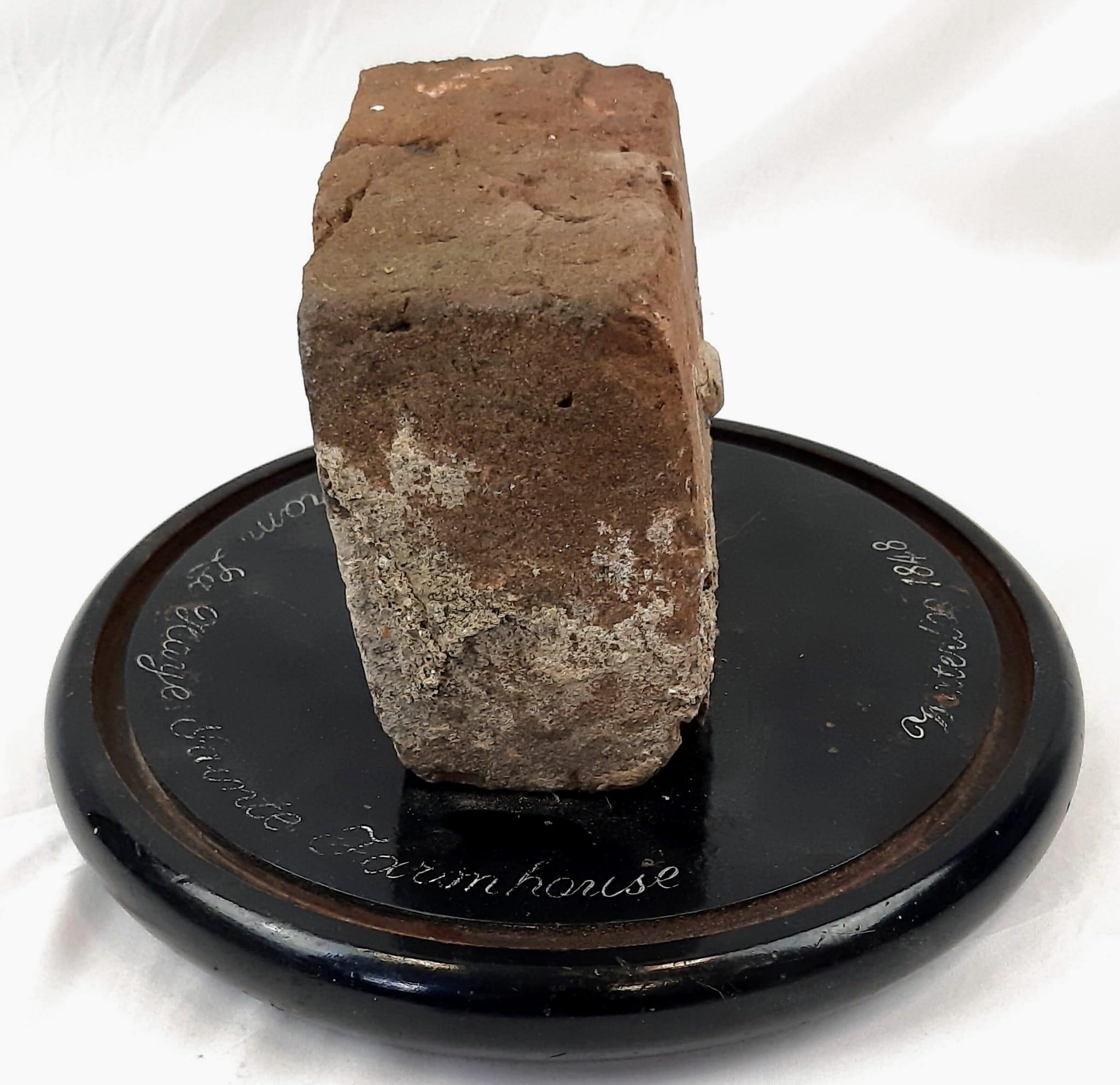 A Waterloo Brick! A Brick From The Farmhouse La Haye Sainte, Waterloo. It contains a musket ball - - Image 4 of 9