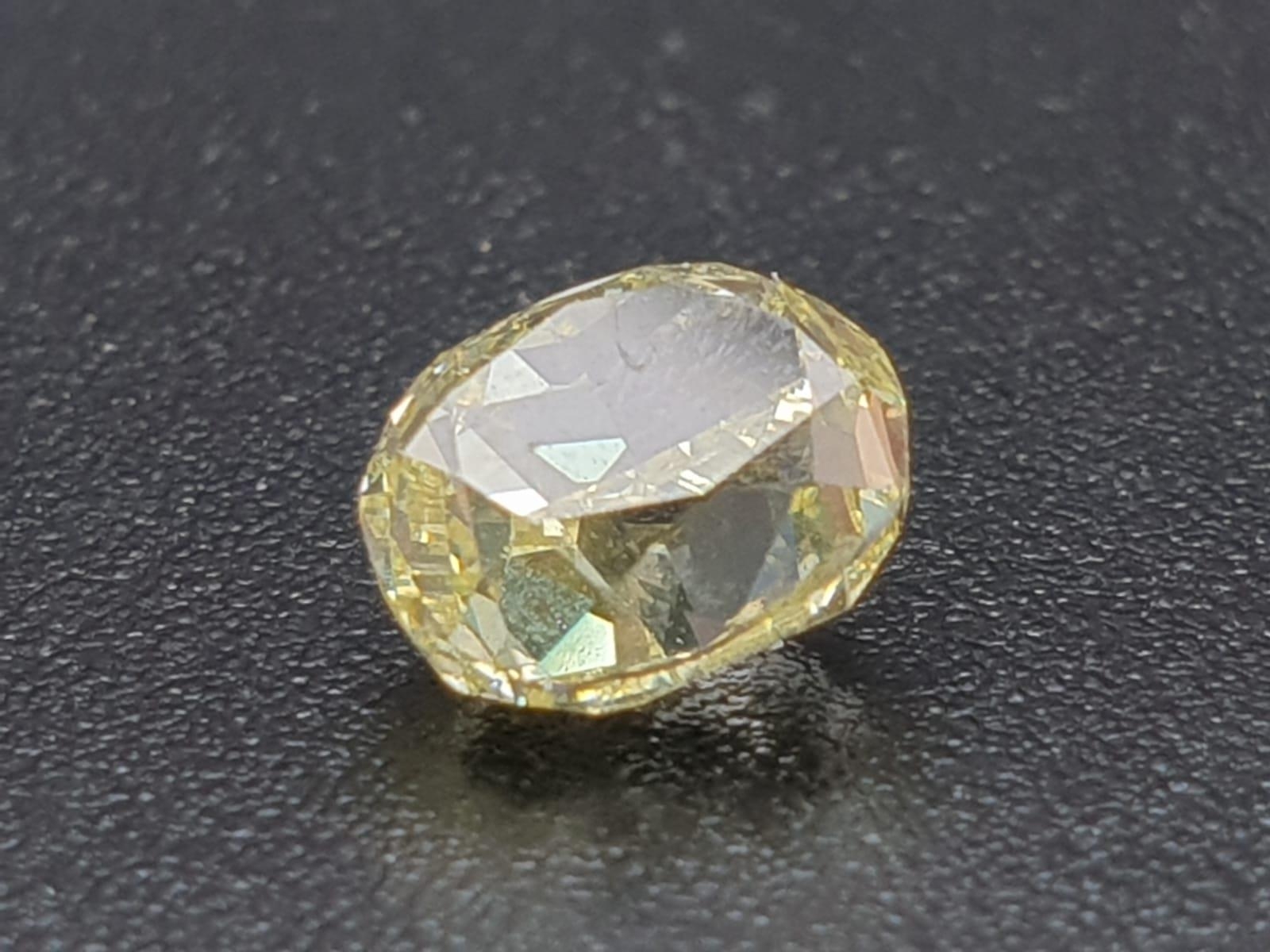 LOOSE DIAMOND OVAL MODIFIED BRIILLAINT GIA 7141606225 1CT NATURAL FANCY YELLOW EVEN DISTRIBUTION VS1 - Image 2 of 5
