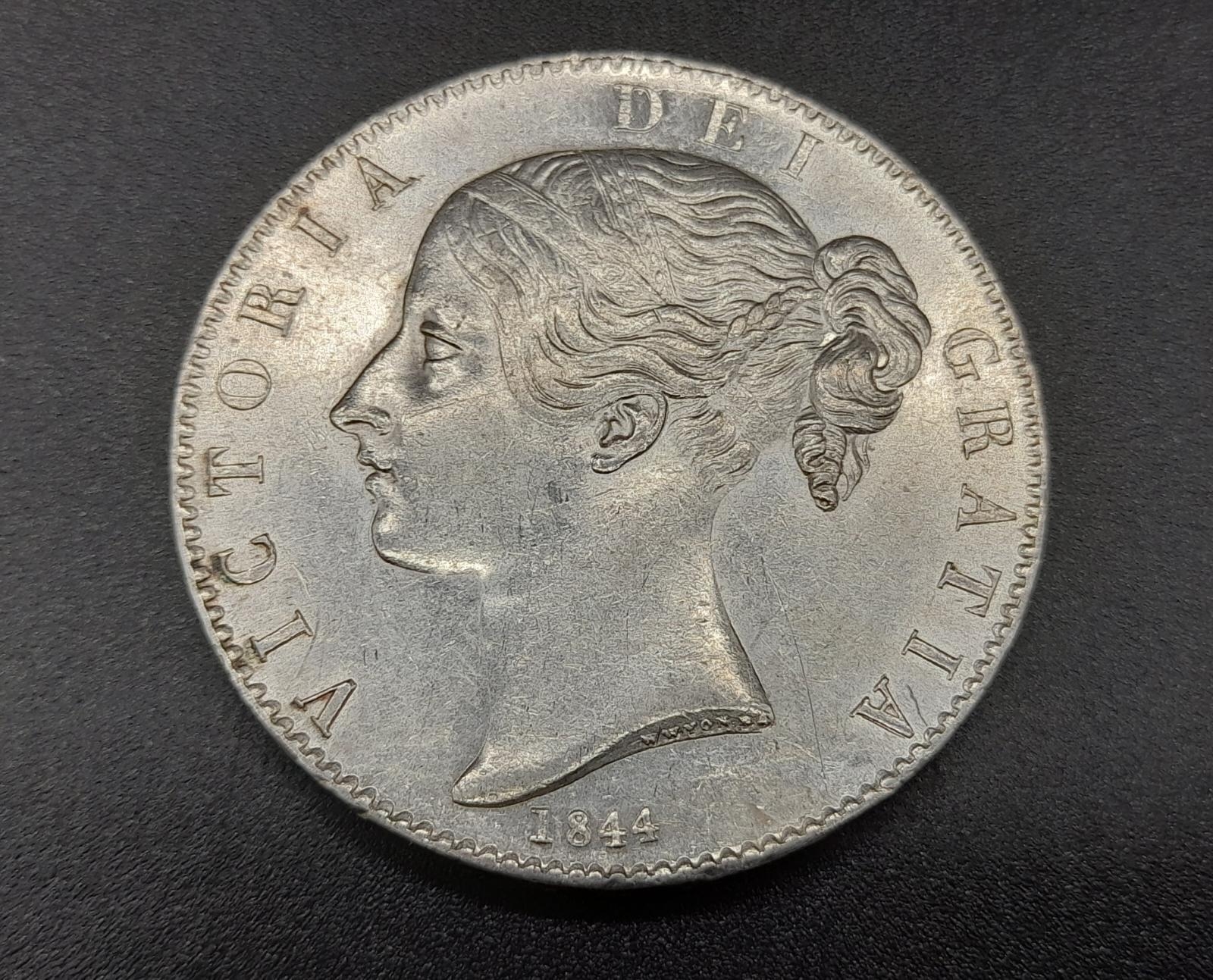 A Queen Victoria 1844 Silver Crown Coin. EF condition but please see photos. 28.3g. Spink - 3882. - Image 2 of 7