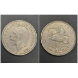 A 1935 George V Rocking Horse Raised Edge Silver Crown Coin. EF condition. 28.3g. Spink - 4048.