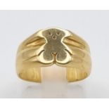 An 18K Yellow Gold Twin Band Ring. Size K. 5g. Ref - 8633.