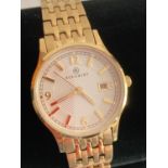 Ladies gold plated ACCURIST 8248 wristwatch , having Silver white dial with date window and sweeping