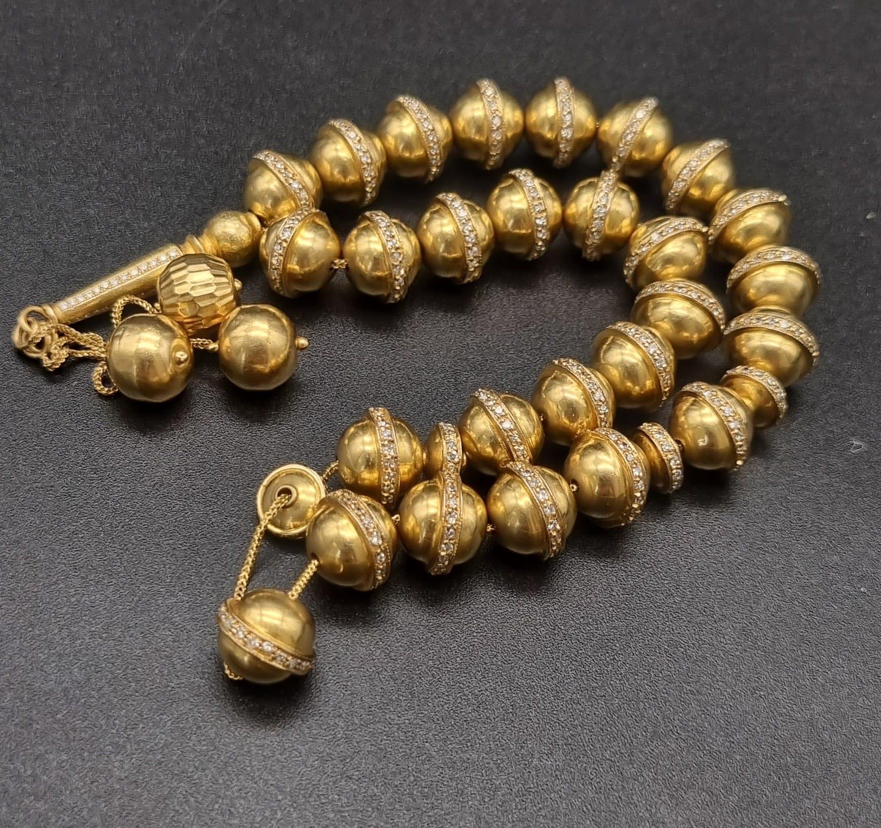 18K Gold & Diamond worry beads. (6ct approx) - Image 2 of 4