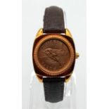 A Peers Hardy Vintage 1941 Farthing leather watch in good condition and working order. 22mm