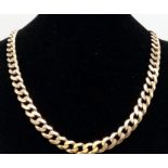 A 9K Yellow Gold Flat Link Curb Chain. 50cm. 55g. Ref - 3448.