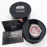 A STAR WARS Prequel, Citizen Eco-Drive men’s, Limited edition watch. Never needs battery! Red dial