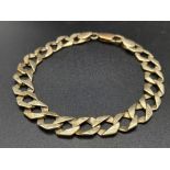 A Vintage 9K Yellow Gold Octagon Linked Bracelet. 16cm. 6.67g. Ref - 3289.