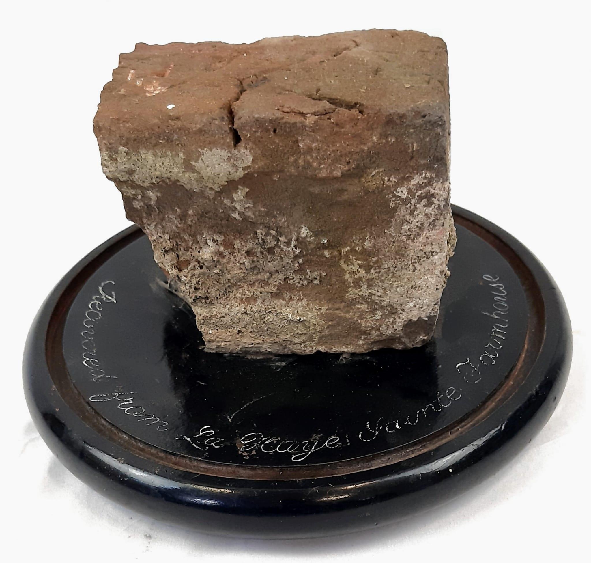 A Waterloo Brick! A Brick From The Farmhouse La Haye Sainte, Waterloo. It contains a musket ball - - Image 3 of 9