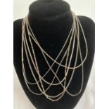 Selection of SILVER CHAINS/NECKLACES to include Belcher,box chain,flat link, snake, rope etc.