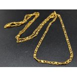 A 22K Yellow Gold Link Necklace. 44cm. 5.2g. Ref - 1022.