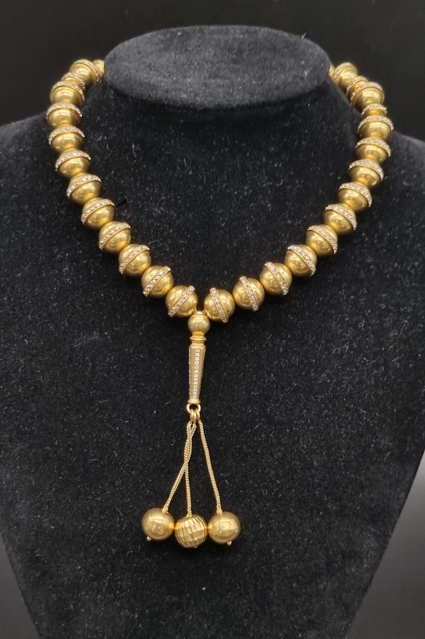 18K Gold & Diamond worry beads. (6ct approx)