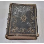 An 1850 Blackie and Sons Imperial Family Bible. Old and New Testament. 40 x 30cm. A/F