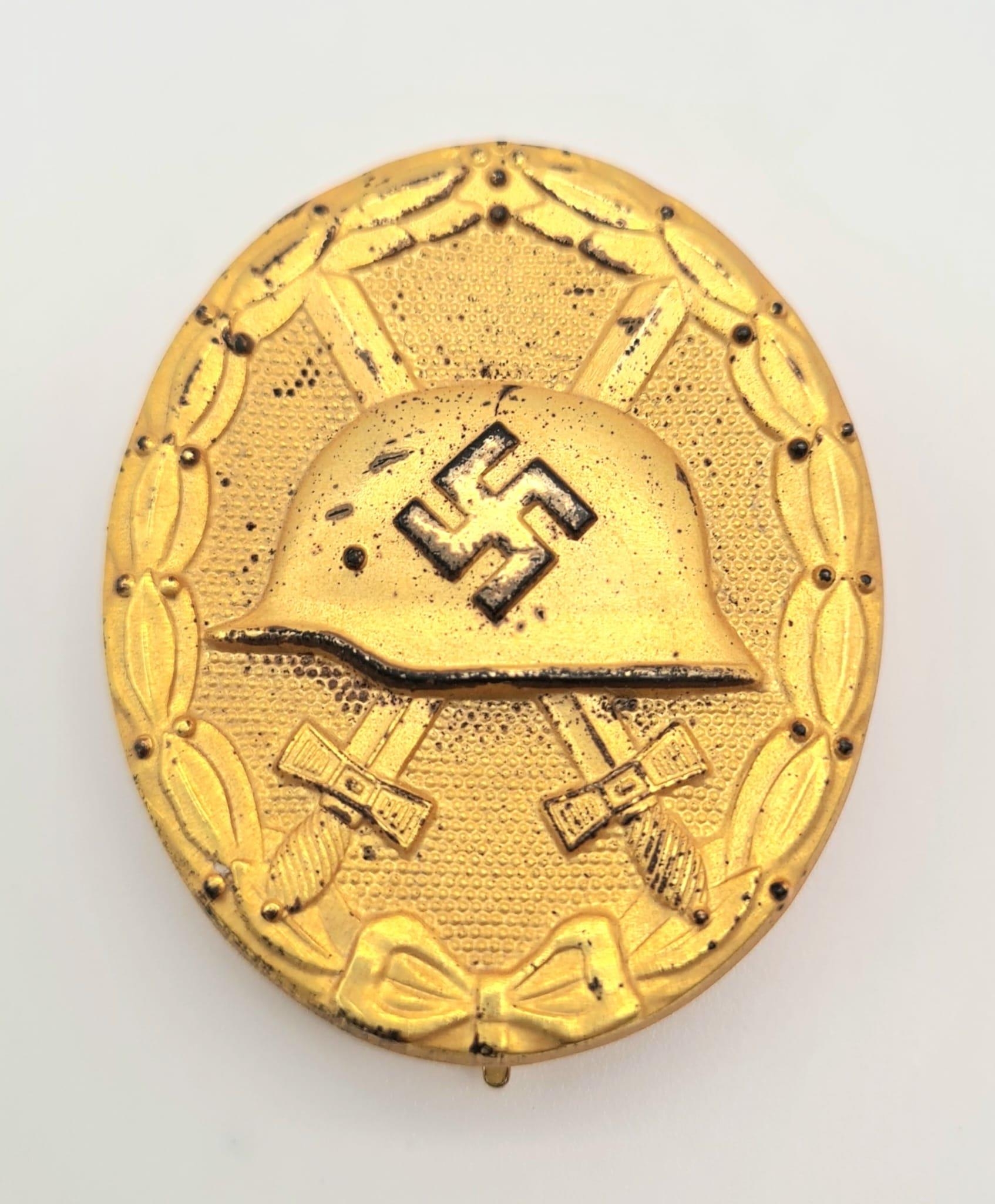 3rd Reich Gold Grade Wound Badge. Stamped with the LDO no 30 for the maker Hauptmüzamt. These were