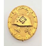 3rd Reich Gold Grade Wound Badge. Stamped with the LDO no 30 for the maker Hauptmüzamt. These were
