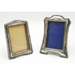 Two Antique Silver Small Picture Frames. Hallmarks for Birmingham 1921. 12 x 7cm - largest frame.