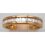 18CT YELLOW GOLD DIAMOND 1/2 ET RING 0.90CT 4.2G SIZE O