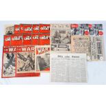 A Collection of WW2 Issue War Magazines and WW1 and Prior News Papers Comprising 14 The War