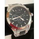 Gentlemans ARMANI EXCHANGE AX 1214 multi dial chronograph wristwatch. Having large black face with